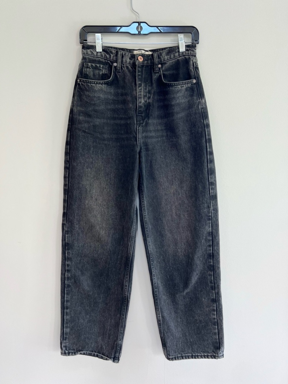 Free People We the Free Deep Trance High-Rise Dropped Barrel Jeans in Black, 26 - Picture 2 of 12